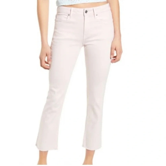 Vigoss Stevie raw hem crop in pale pink excellent condition size 30โ - Picture 1 of 4